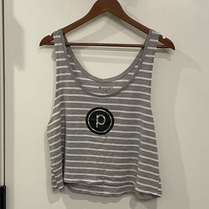 Cropped Pure Barre Circle P scoop neck tank